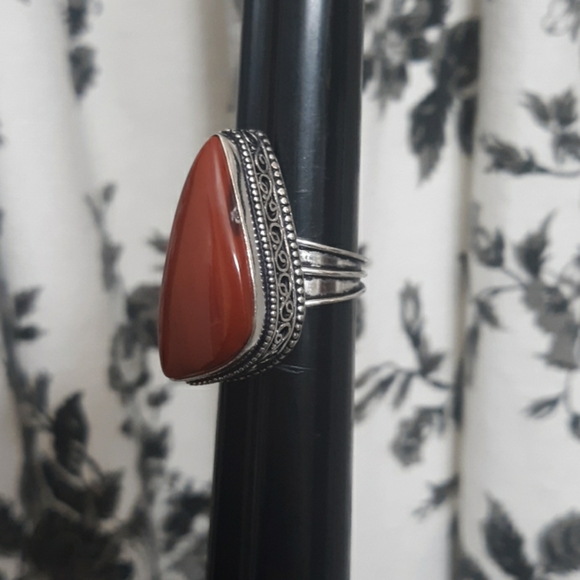 New Oversized Red Jasper 925 Silver Ring. - Picture 3 of 7